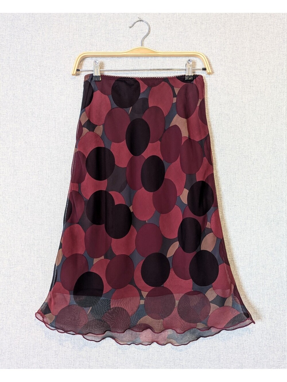 Vintage y2k sheer georgette abstract dot skirt - Picture 2 of 6